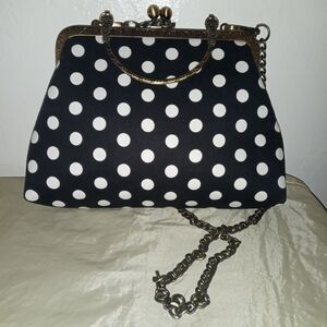 Polka Dot Clutch with Chain Strap